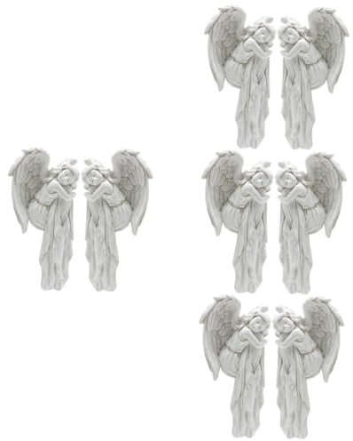 Amosfun 8 STK Engel-Dekoration Engelsflügel Wanddekoration Engel-Wand- Türrahmenverzierungen Türrahmen Dekorationen Engelsflügel Für Die Wand Türdekorationen Engel-Ornament Weiß Harz