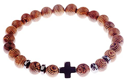 SZYDD Pulsera de cuentas de madera natural con cuentas de madera natural, pulsera de meditación, rosario para mujer, joyería de yoga unisex