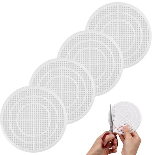 Filtre Cheveux Douche, 4 Filtre Evier Cuisine en Plastique, 120mm Tapis d'Évier Rond, Attrape Cheveux Douche Baignoire, Grille Douche Blanche Anti-colmatage Protection de Drain pour Cuisine Baignoire