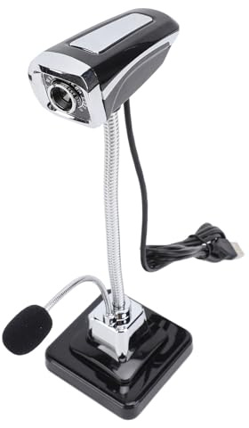 USB Webcam, 360 Degree 640 X 480 Adjustable Focusing Camera with Noise Concealing Microphone, HD Webcam, Wide Angle Streaming Webcam for PC Zoom, Video Calling, Gaming, Laptop