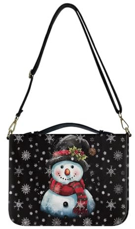 COEQINE Große Bibelhülle mit blauen Pferden, Boho-Blumenmuster, Leder, Bibeltasche mit Schultergurt, Bibeltasche mit Griffen für Reisen, Hardcover, Buch-Tragetasche, christliches Bibelzubehör