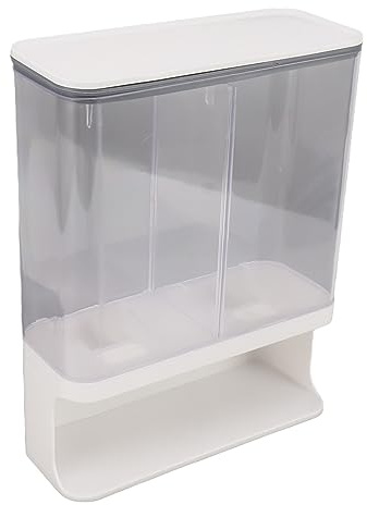 Zerodis Rice Dispenser, Wall Mounted Rice Container Transparent Dry Food Storage Bucket for Beans Laundry Bead Pet Food