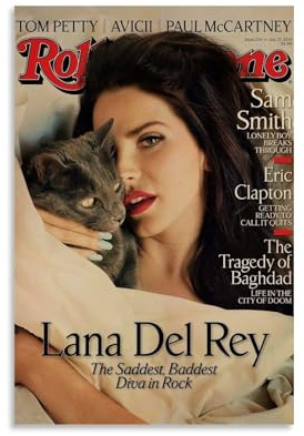 Tayuote Poster di Lana di Del Rey Musica Vintage Music Poster estetico per camera da letto, decorazione artistica da parete per camera da letto, 30 x 45 cm