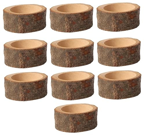 CAXUSD Creative Wooden Candle Holder Set, Natural Votive Tealight Candlesticks for Home Wedding Party Decoration, 10pcs Small Rustic Candleholders for Household Use