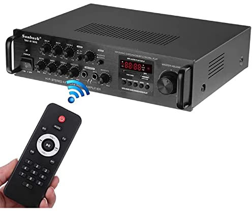 Mavdecll Amplificatore Domestico a 5 canali, Sistema Audio Surround HiFi con Bluetooth, Sistema Home Cinema con Display LCD e Telecomando, per Barca, teatro, Altoparlanti per Auto