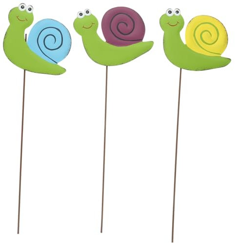 Milisten 3pcs Colorful Snail Garden Stake Decor Snails Stakes for Outdoor Party Decorations for Garden Ornaments and Plant Support