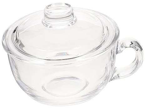 SHOWERORO Glass Cereal Bowl with Lid 450ml Glass Oatmeal Breakfast Bowl Milk Yogurt Container for Kitchen Dining