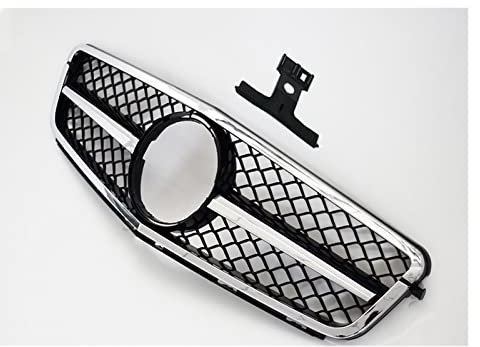Auto Frontgrill Kühlergitter Fronteinlassgitter Stoßstangengrill Für Benz W204 C204 S204 C43 C 2007-2009 2010 2011 2012 2013 2014 Für AMG Für GT Für R Diamond Style Grid Tuning(Full Silvery)