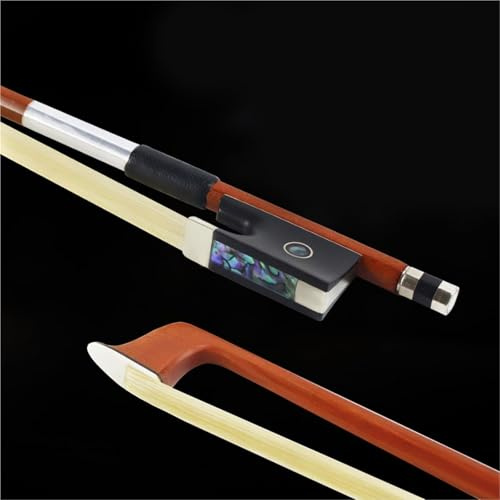 Geigenbogen zum Spielen Geigenbogen Brasilianischer Bogen aus rotem Sandelholz Bogen aus natürlichem Schachtelhalm Achteckiger Geigenbogen mit farbenfroher Muschelschale(1/8 colorful shell bow)