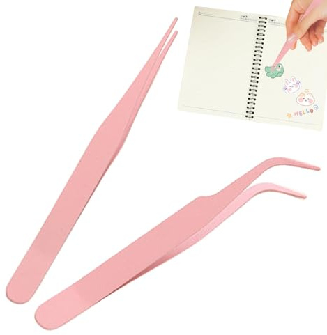 Pincettes Pour Autocollants De Scrapbooking - Pinces Pour Fournitures De Scrapbooking, 2 Pinces À Cils, Avec Couverture Bricolage Artisanat, Cils, Autocollants, Pinces À Cils Couleur Unie