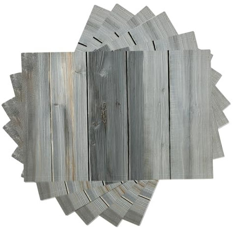 6 Pezzi Sottopiatti Legno Texture Vintage Rustico, Tovagliette Lavabili, 30 x 45 cm Tovagliette Rettangolari Stampate in Lino, Adatto a cucina, soggiorno, sala da pranzo, bar