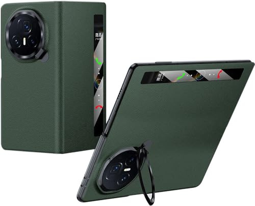 TECSHINE Leather Mobile Phone Case for HONOR Magic V3. Magnetic, Bracket, Smart Cell-Phone Cover/Shell for Magic V 3 Green