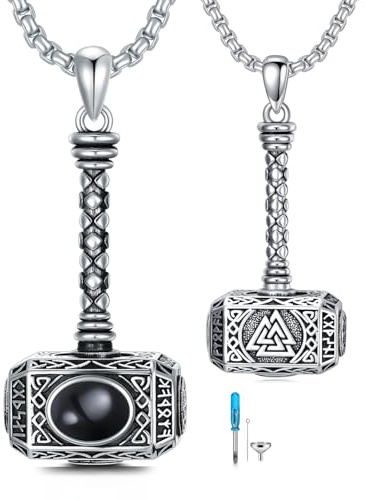 HARMONY BOLA Urnen Halskette für Asche 925 Sterlingsilber Anhänger Wolf/Drache/Adler/Schmetterling/Lebensbaum Feuerbestattungsschmuck Andenken Geschenke für Frauen Männer
