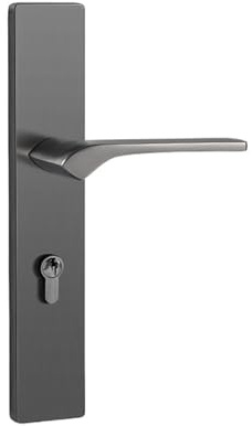 Serratura for porta d'ingresso in rame puro estesa serratura for porta silenziosa magnetica for interni serratura for porta in legno grigia a doppia porta for camera da letto(Gray large silent)