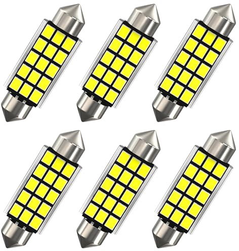 AGLINT 578 Lampadine LED CANBUS 42mm 41mm 211-1 211-2 per Auto Festone Luci Interne Dome Cupola Mappa Tronco Cortesia Luce di Targa 12V Bianca 6000K 6 Pezzi