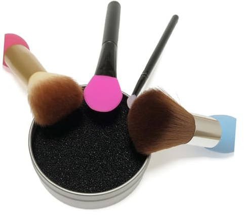 Ipetboom Caja de Lavado Esponja de Limpieza Seca Limpiador de Maquillaje Herramienta de Limpieza para Brochas Esponja Desmaquillante Limpiadora de Brochas para Maquillaje
