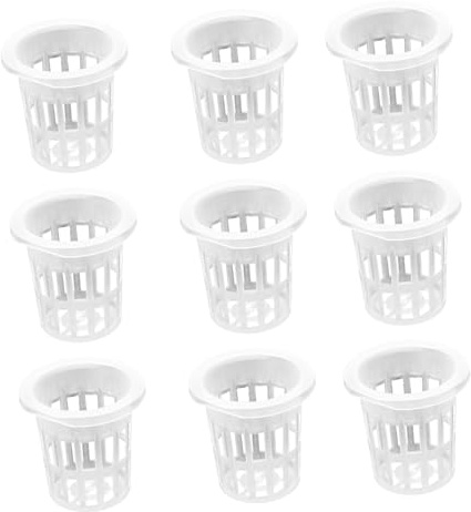BAZEITFLOW 50 Pcs Soilless Cultivation Plastic Nursery Baskets Hydroponic Grow Cups for Vegetables Breathable Seedling Starter Pots