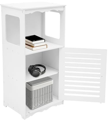 GDSKR Badschrank Badezimmerschrank, Modern Weiß Kleiner Schrank Badezimmer, mit 3 Ablagen, für Badezimmer Wohnzimmer Arbeitszimmer Schlafzimmer Waschküche Küche