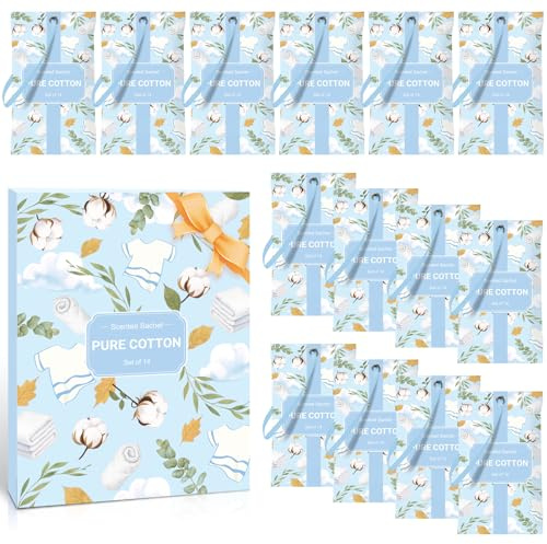 Scent-Hi Scented Sachet Bags, Cotton Fragrance Wardrobe Sachets, Pack of 14, for Closet, Room, Drawers, Car