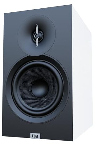 ELAC Debut 3.0 DB63-W Bookshelf Speakers, White (Pair) - 1” Aluminum Dome Tweeter & 6.5” Aramid Fiber Woofer - 2-Way Bass Reflex - 42Hz to 38KHz Response