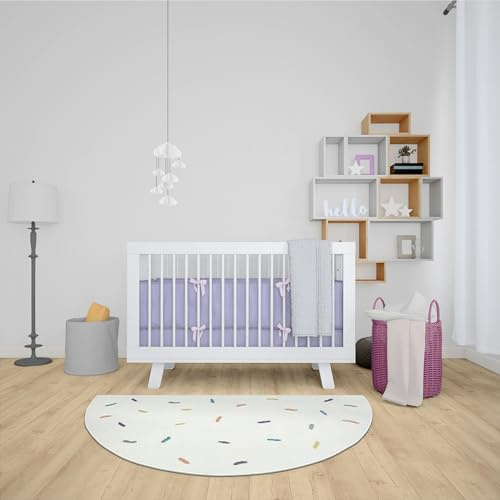 AKCILA Lima Halbrunder Teppich Bunte Streusel 80x160cm, Kinderzimmer Kurzflor, Teppiche für Mädchen, Spielteppich Kinder, Babyzimmer Tepich, weich Schlafzimmer, Teppiche Gegend, Wohnzimmerteppich
