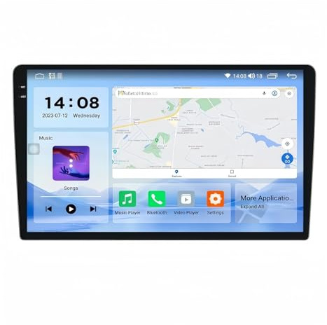 Schermo dell'auto Lettore DVD per auto con telecamera a 360° Android 12 8core, Carplay universale, video, radio automatica(6G,128G)