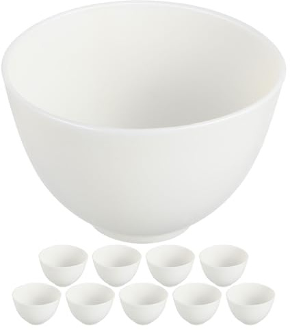 ABOOFAN Cuenco de Silicona Flexible para Mascarillas Faciales, Portátil y Blanco, Kit de 10 Piezas Adecuado para Uso en Casa Mezclar Mascarillas de Belleza