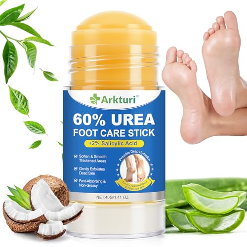 60% Urea Cream Stick with 2% Salicylic Acid - Intensive Foot Cream for Cracked Heel Repair, Callus & Rough Skin - Portable Urea Foot Cream