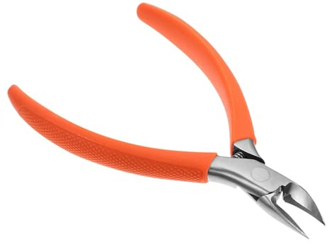 OSALADI Alicates y Cortaúñas para Pedicura y Manicura Mango de Silicona Naranja, Herramienta de Acero Inoxidable para Uñas Encarnadas y Durezas, Diseño Ergonómico para Uso en Uñas Gruesas