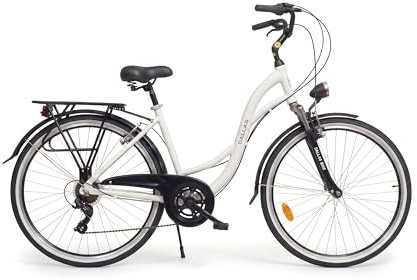 Dallas Bike Fahrrad 28 Zoll - Cityrad Damen Herren - 7-Gang-Shimano-Schaltung - Aluminiumrahmen 19 Zoll und Federgabel für Alltag