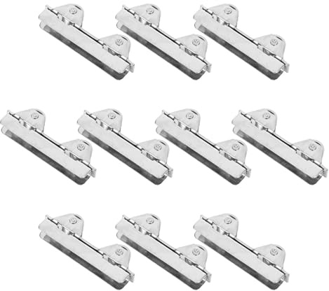BESTYASH Set da 10 Pattini per Ante Scorrevoli in Acciaio Inossidabile Argento, Rulli Resistenti All'usura Guida Pavimento Forte per Porta di Vetro Spessore 6cm Colore Colore Casuale