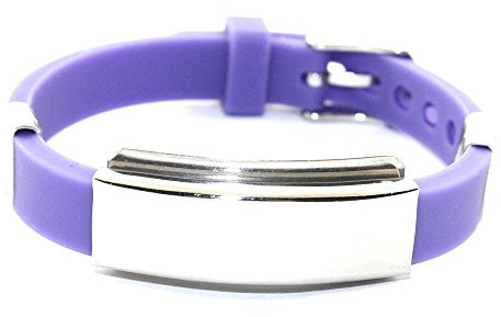 Bionic Ionen Silikon Sport Magnetarmband Energetix 4you 605 lila Purple gravierbar im Schmuckbeutel Größe S - XL