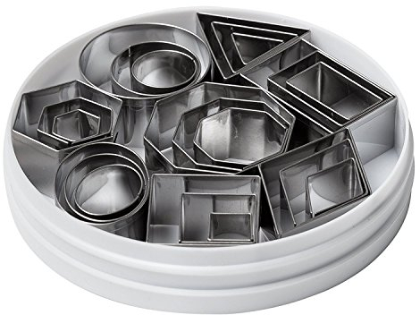 Selecto Bake Stainless Steel Geometric Shapes Mini Cookie Cutters - 24 Piece