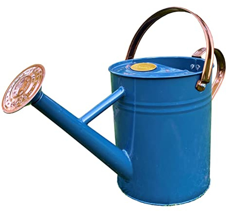 Selections Heritage Blue & Copper Colour Metal Watering Can (3.5 Litre)
