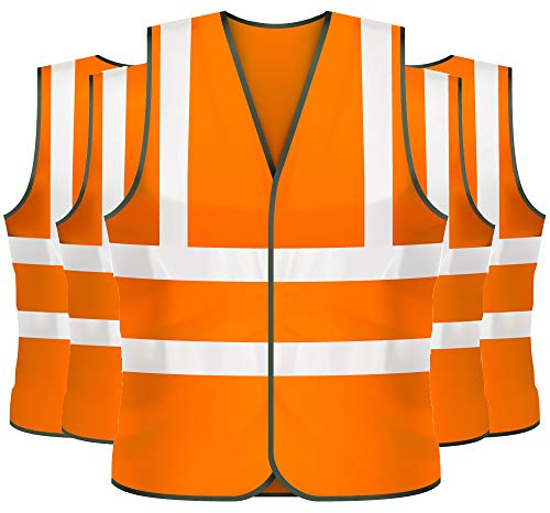 Expert Workwear 10 X Hi Vis Vest High Visibility Waistcoat Yellow & Orange Viz EN471 (10 Pack)