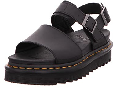Dr. Martens womens Ankle Strap Sandal, Black Hydro Leather, 10 US