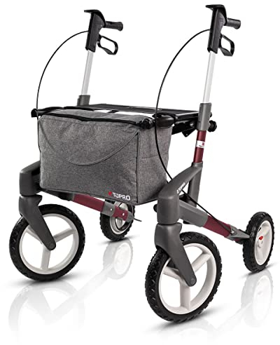 Topro Offroad Rollator 4 Rad Rollator Olympos ATR Weinrot