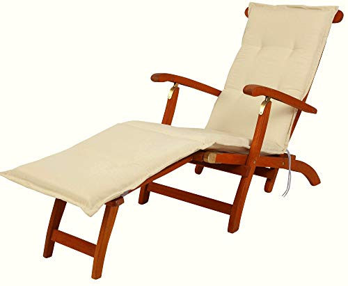 KETTtex 2081 Auflage Deckchair Florence beige 190x50x6 cm Sitzpolster (ohne Stuhl)