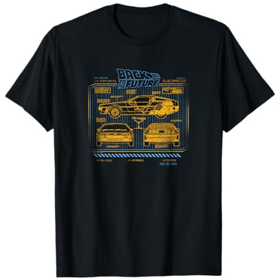 Back To The Future 35th Anniversary DeLorean Schematics T-Shirt