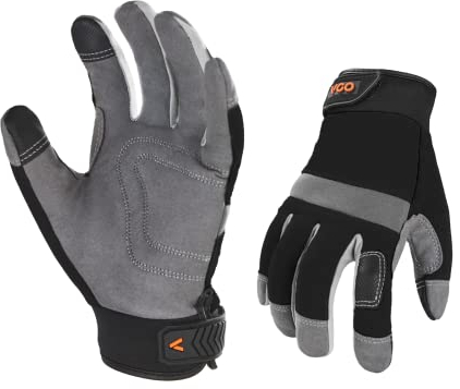 Vgo... Guanti Lavoro Touchscreen, Guanti da Costruzione Edilizia Magazzino, Guanti da Meccanico Lavori Leggeri Antivibrazioni Resistenti