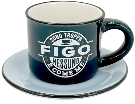 Tazzina da caffè in gres porcellanato personalizzata con piattino - Figo