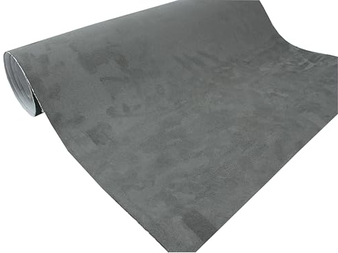 Selbstklebende Mikrofaserstoff Wildlederoptik Autofolie Velvet Folie (50x140cm, Grau)