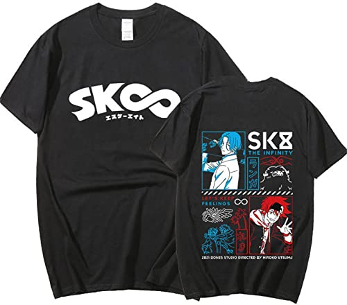 SK8 The Infinity Tshirt Langa & Reki T-Shirt Anime Figure Print T-Shirt Kurzarmhemden Mit Rundem Hals Für Damen/Herren Manga Bekleidung