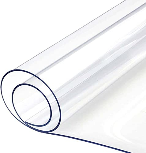 Strapazierfähige, transparente Schreibtischunterlage, PVC-Schreibunterlage, 80 x 150 cm, wasserdicht, abwischbar, rutschfest, hitzebeständig, 1 mm/2 mm dick, anpassbar