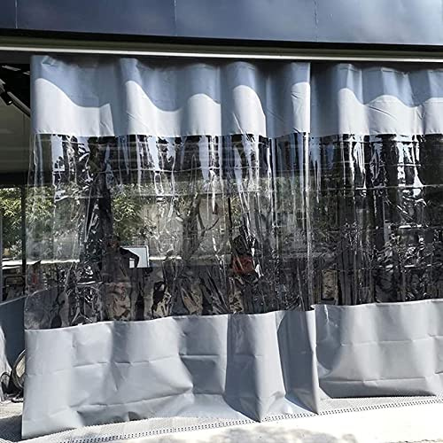 Outdoor Clear Tarp Curtain, Pvc Heavy Duty Waterproof Tarpaulin Side Panels With Eyelets, Transparent Tarpaulin Partition Rain Curtain for Pergola, Porch, Gazebo, Patio,W×H-1.5×2.2m(4.9*7.2ft)