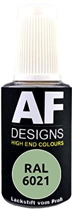 Alex Flittner Designs Stylo Retouche RAL 6021 VERT PALE mat 20ml Stylo de réparation Acrylique Retouche Peinture de réparation Bois Métal Meubles Salle de bain