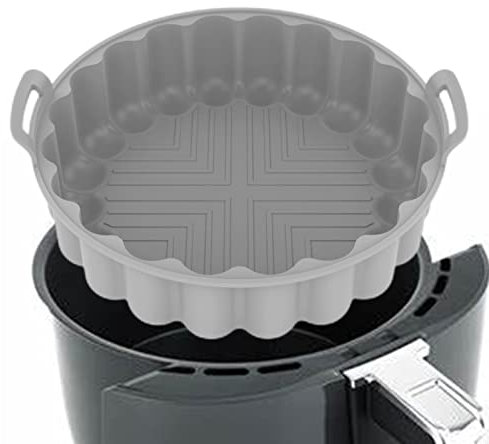 Airfryer Silikon Backblech | Runde Airfryer Silikon Backform | Wiederverwendbare Airfryer Liner Lebensmittelqualität Airfryers Ofen Zubehör, Ersatz von Brennbaren Pergament Liner Papier Abbto