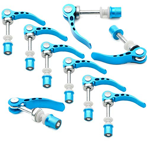 Pxyelec Lot de 10 colliers de serrage pour selle de vélo en alliage d'aluminium M6 × 65 mm Bleu