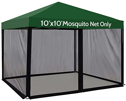10x10 Baldachin Zelt Moskitonetz, Ersatz Pavillon Netz Bildschirm für Terrassenzelt (Schwarz)