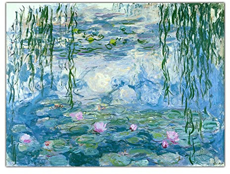 DIY Ölgemälde Malen nach Zahlen Kit für Erwachsene Claude Monet《Seerosen 1916-1919》 Anfänger Zeichnen mit Pinseln Weihnachtsdekoration Dekorationen Geschenke
